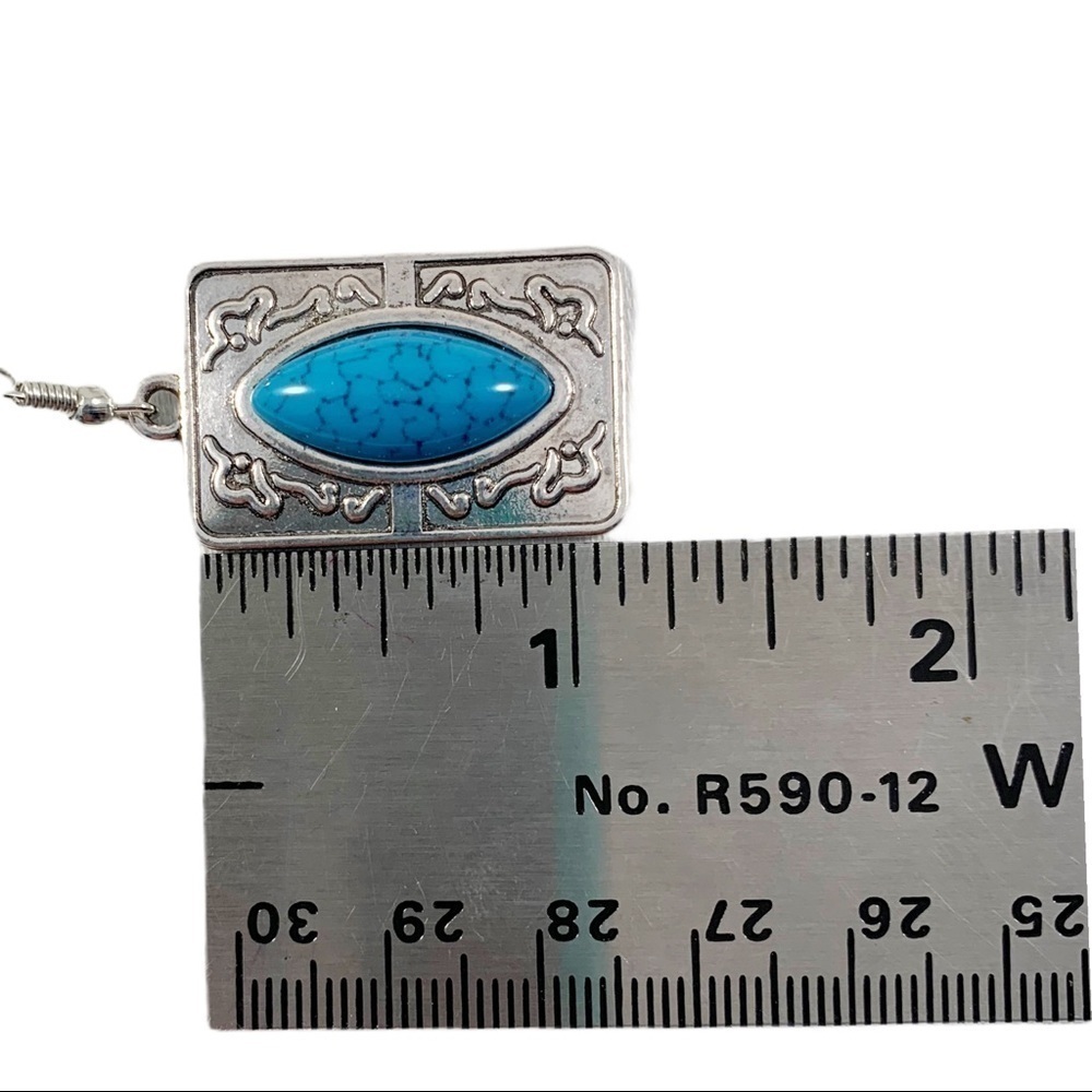 Silver Plated/ Turquoise Pendant Set - Picture 8 of 8